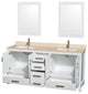 Wyndham WCS141472DWHIVUNSM24 72 Inch Double Bathroom Vanity in White