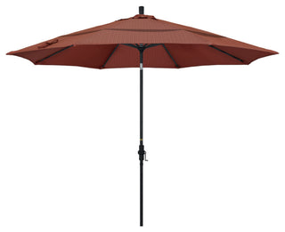 11' Aluminum Umbrella Collar Tilt Matted Black, Terrace Adobe
