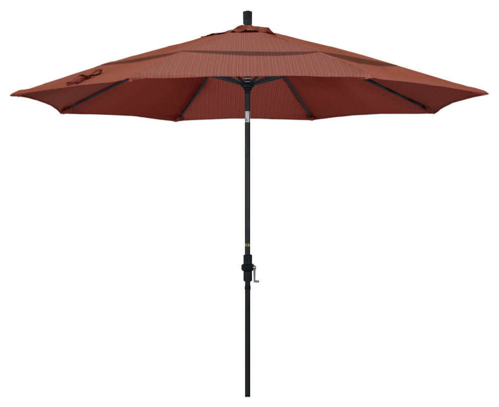 11' Aluminum Umbrella Collar Tilt Matted Black, Terrace Adobe