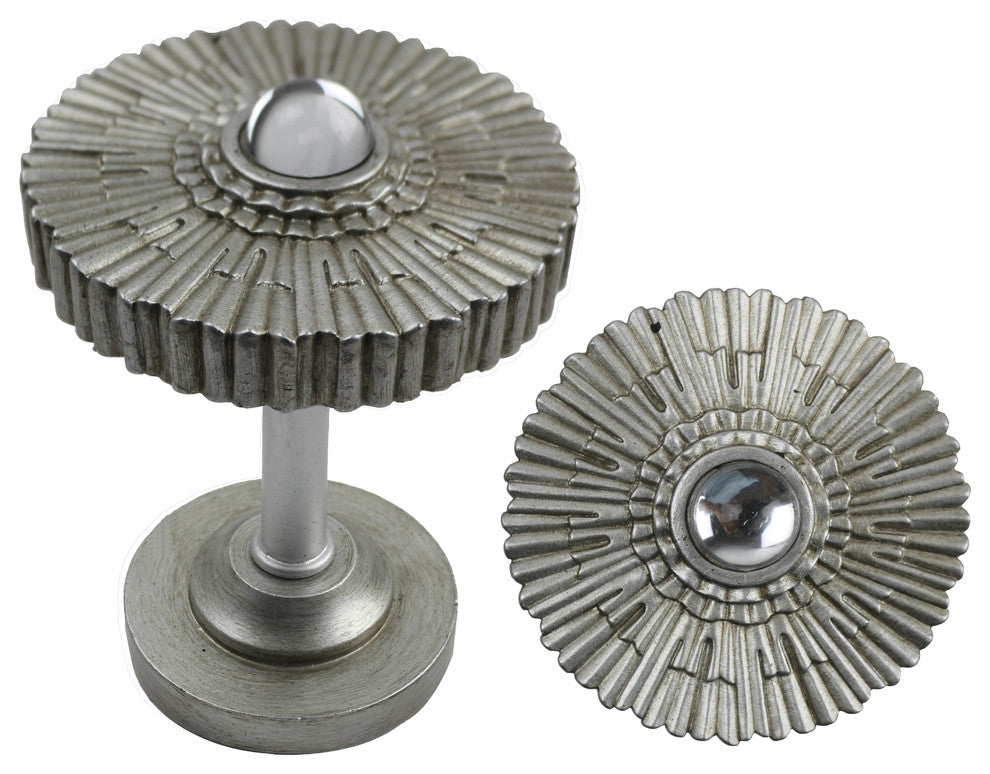 Urbanest Sunburst Medallion Drapery Holdback, Pewter. Set of 2