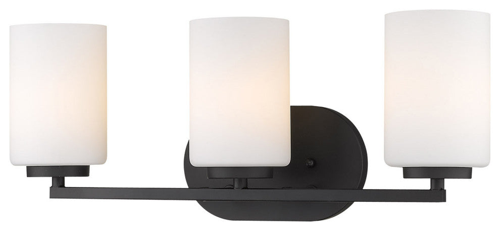 Manhattan 3 Light Bath Vanity, Matte Black