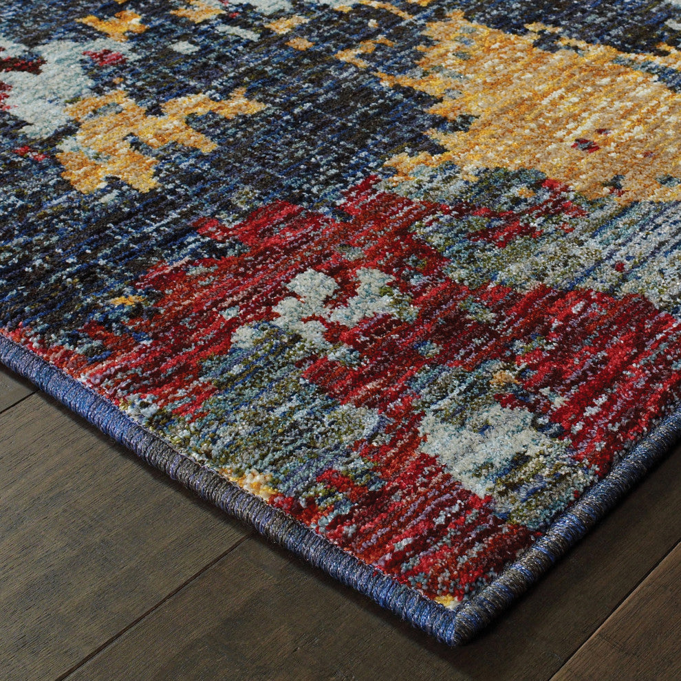Oriental Weavers Evolution Blue/ Red Abstract Indoor Area Rug 5'3"X7'3"