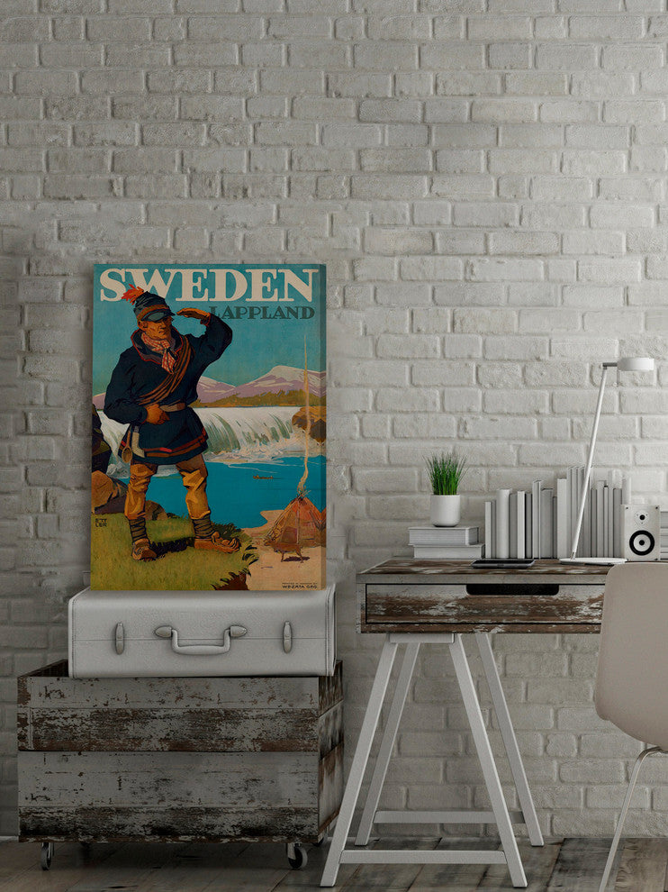 "Sweden Lappland" Painting Print on Wrapped Canvas, 12"x18"