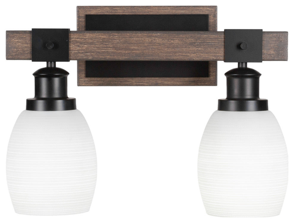 Tacoma 2-Light Bath Bar, White Matrix