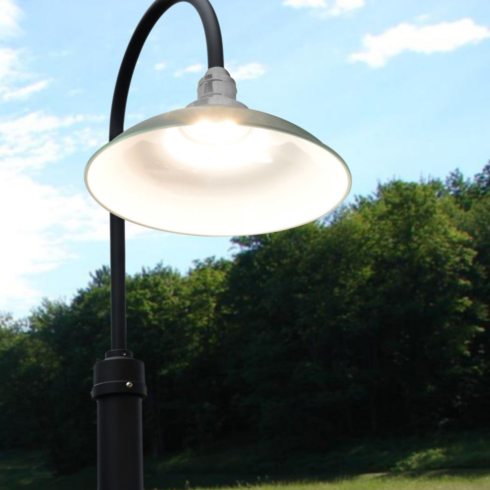 Cocoweb 12" Peony LED Post Lamp in Black With 8'' Post