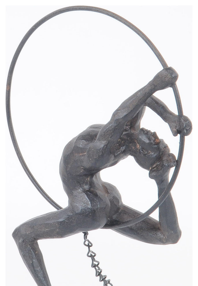 Athletic Man Hanging Ring Sculpture