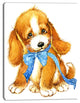 Lovely Puppy Dog Watercolor, Contemporary Animal Art Canvas, 30"x40"