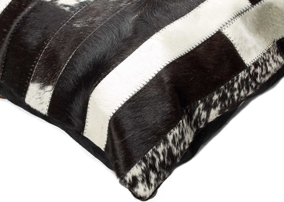 18" X 18" X 5" Madrid White Torino Kobe Cowhide  Pillow