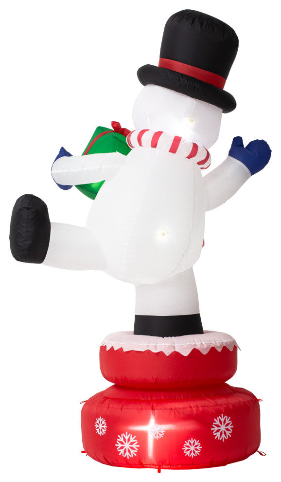 6FT Lighted Inflatable Rotating Snowman Decor