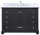 Dukes 48" Espresso Single Bathroom Vanity Cabinet Carrara Marble Top Square Sink