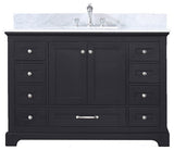Dukes 48" Espresso Single Bathroom Vanity Cabinet Carrara Marble Top Square Sink