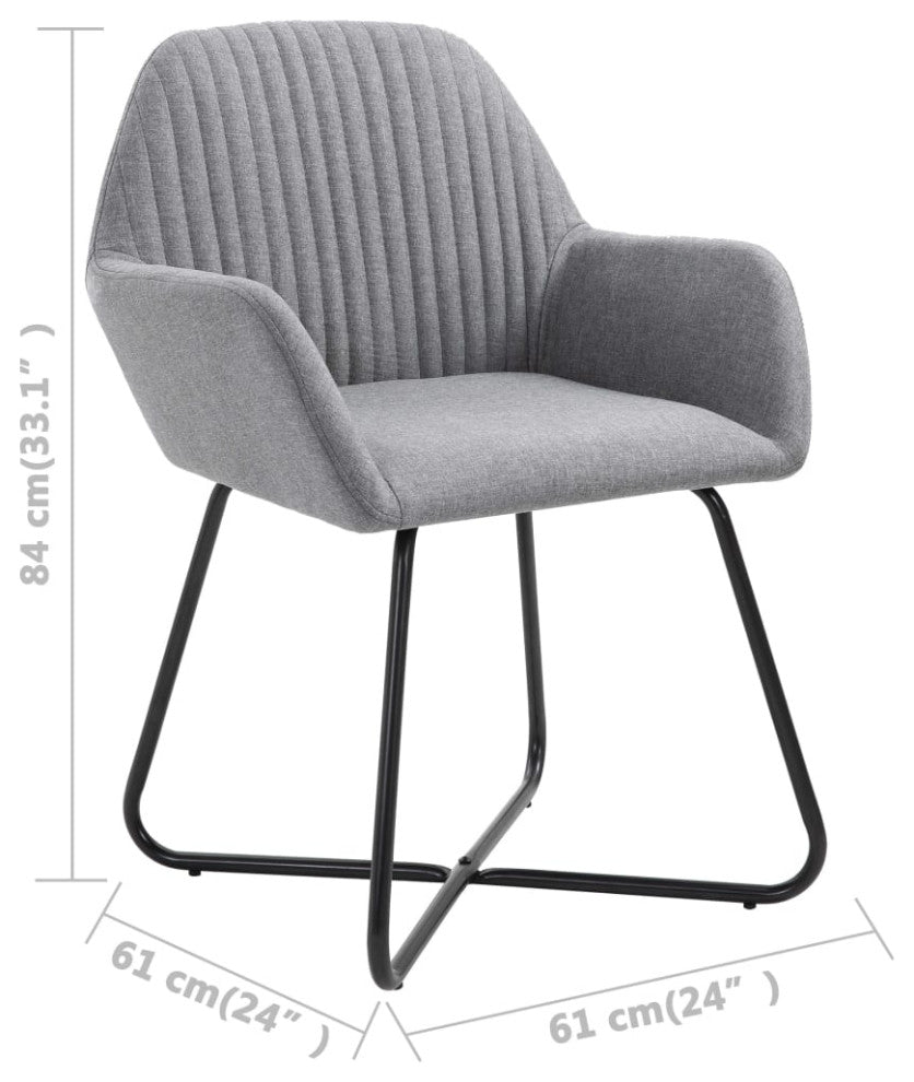vidaXL Dining Chairs 2 pcs Light Gray Fabric