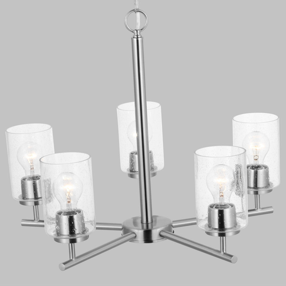 Generation Lighting 31171 Oslo 5 Light 24"W Pillar Candle - Midnight Black
