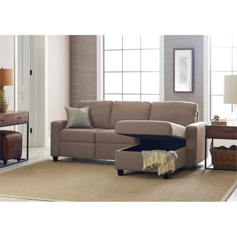 Serta at Home Palisades Right Facing Reclining Sectional in Beige