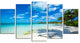 "Tropical Beach With Palm Shadows" Seashore Wall Art, 5 Panels, 60"x32"