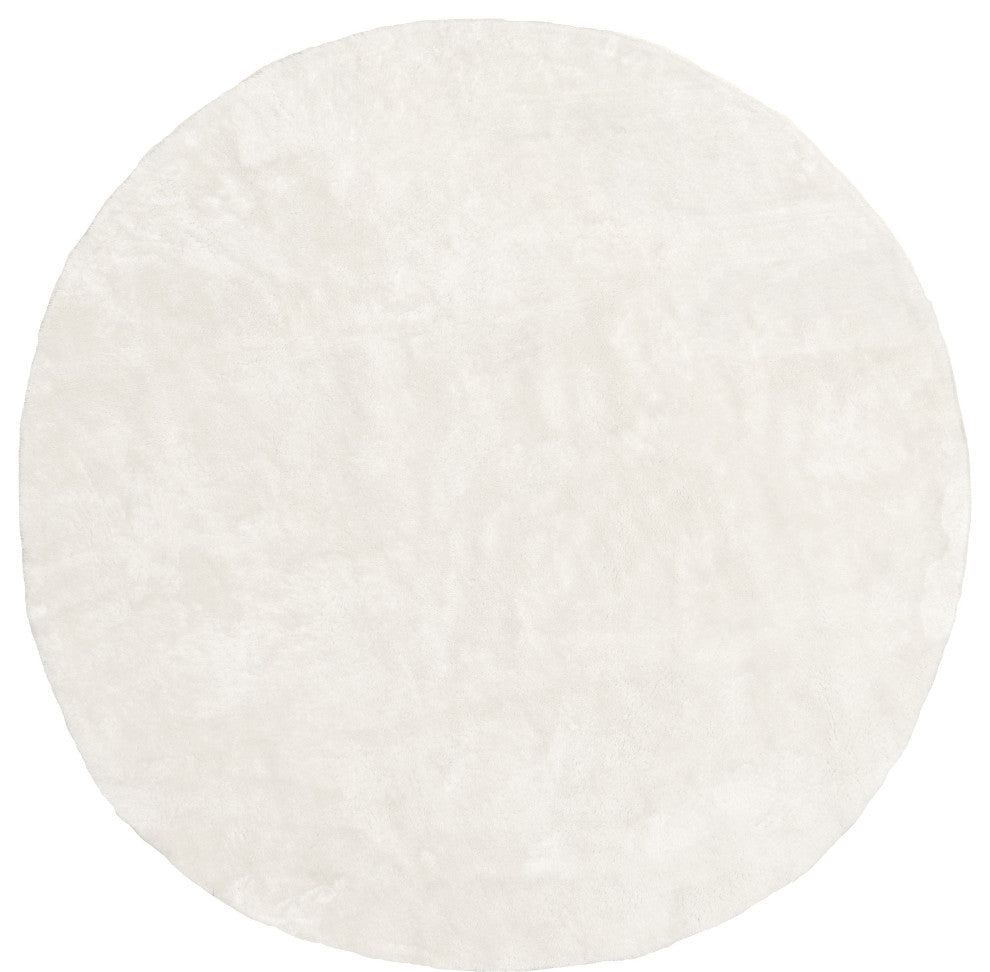 nuLOOM Loni Solid Machine Washable Shag Area Rug, White, 6'round