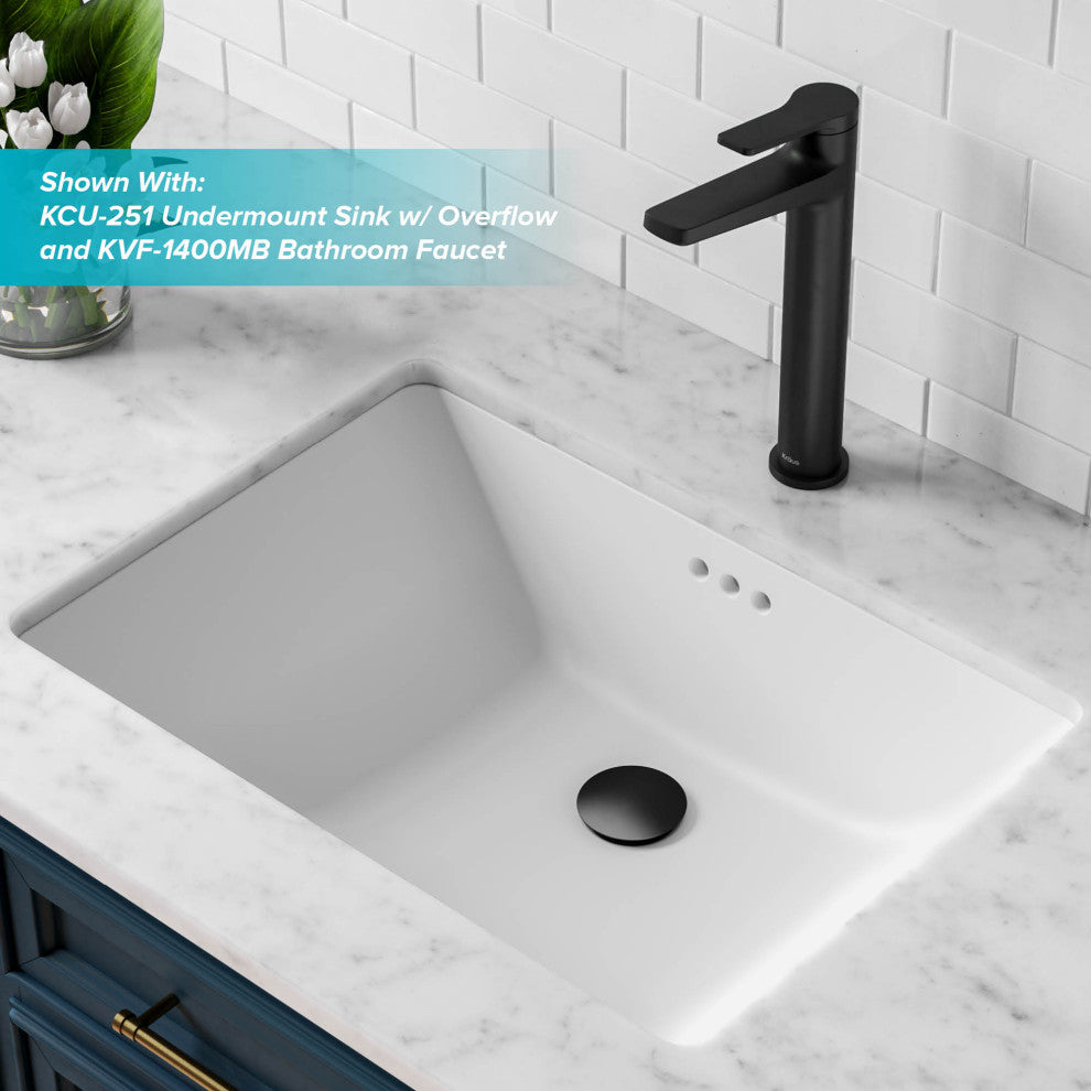 Pop Up Drain With Overflow, Matte Black