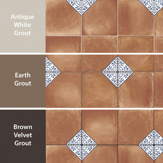 Sentier des Ocres Deco Blue Porcelain Floor and Wall Tile, Deco