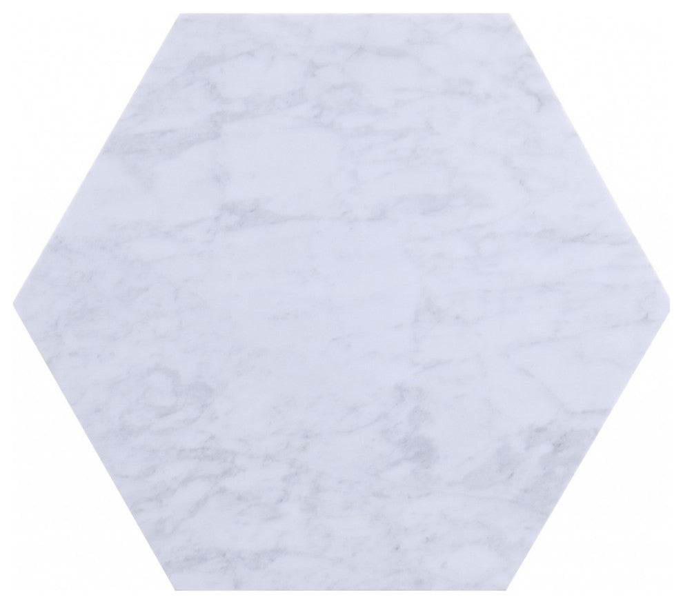 HomeRoots 16" X 18" X 20" Silver Marble Wood 2Pc Pk End Table