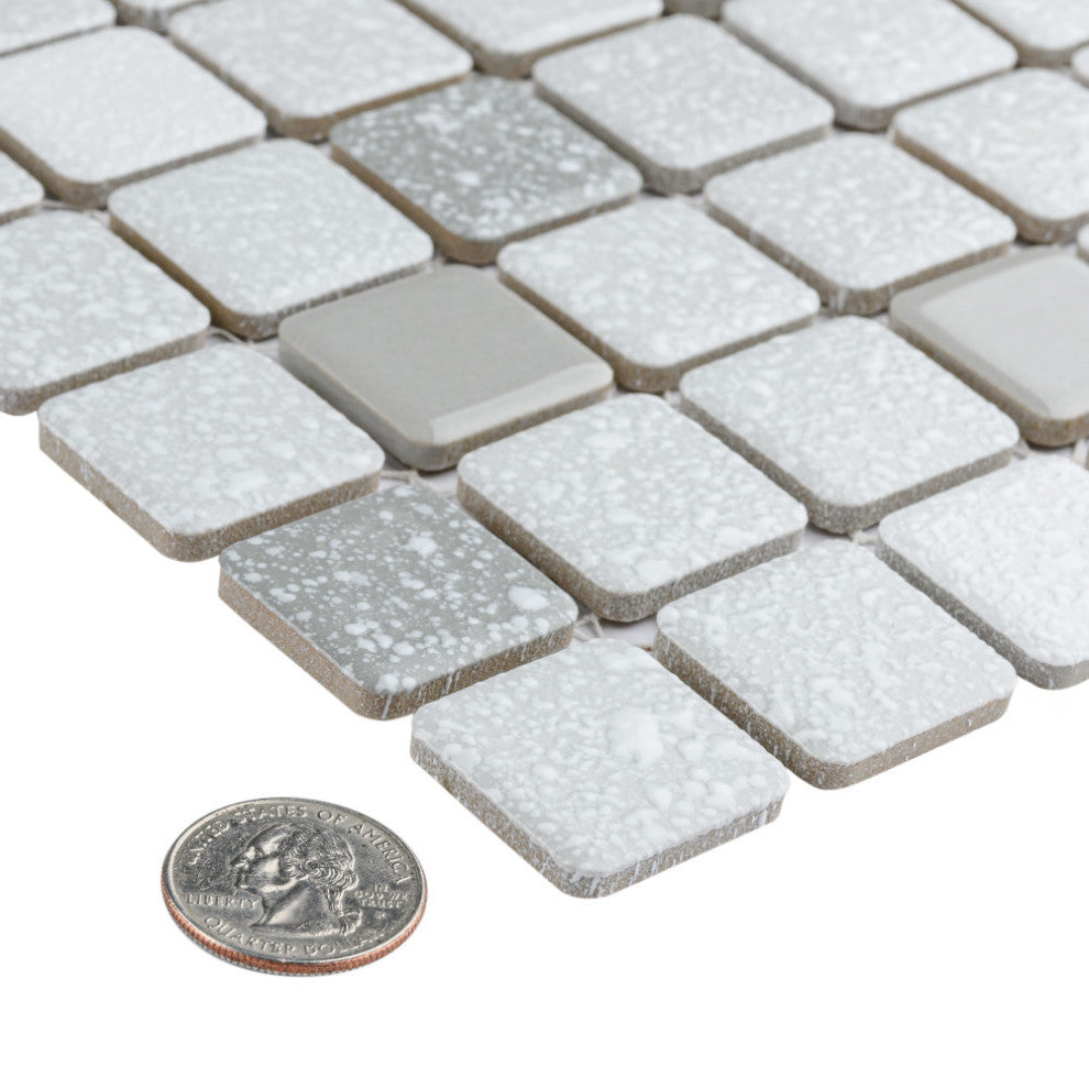 Crystalline Square Grey Porcelain Floor and Wall Tile