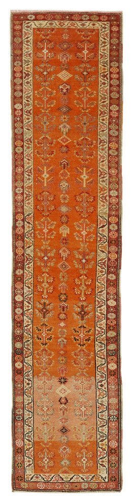 Rug N Carpet - Handwoven Oriental 2' 11" x 11' 8" Vintage Runner Rug