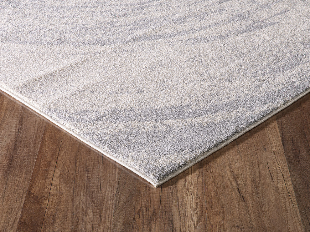 Abani Quartz QRZ160A Beige Grey Swirl Solid Area Rug