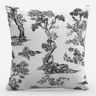 Red from Scalamandre 20" Decorative Pillow, Toile Noir