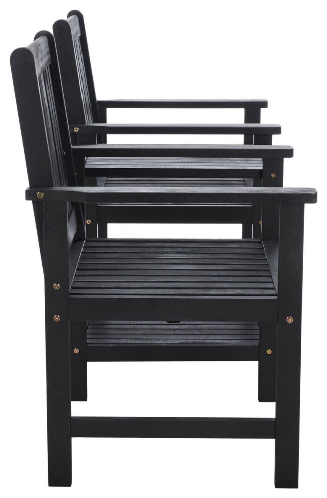 Safavieh Outdoor Brea Twin Seat Bench Black
