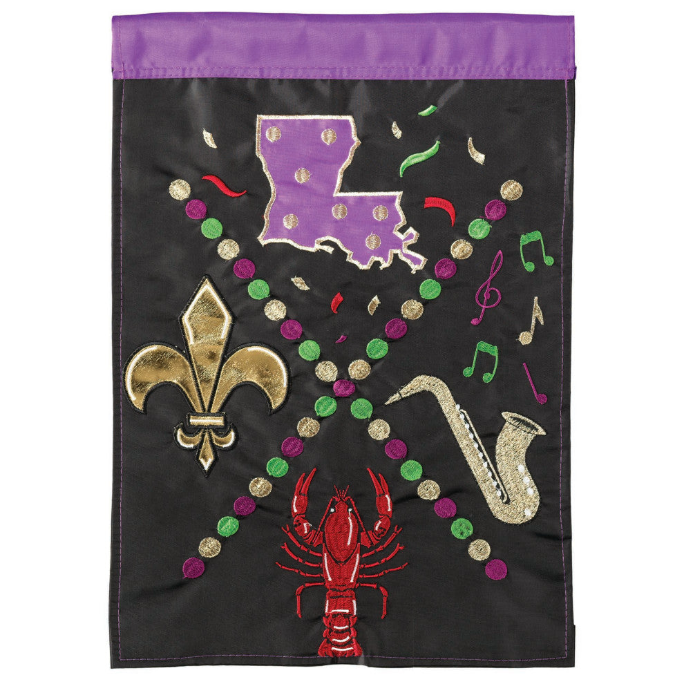 Flag  Double Applique  Louisiana Celebration Polyester Garden