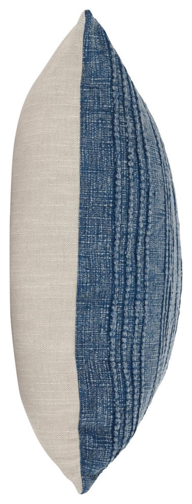 Hannah 100% Cotton 22" Throw Pillow, Navy Blue