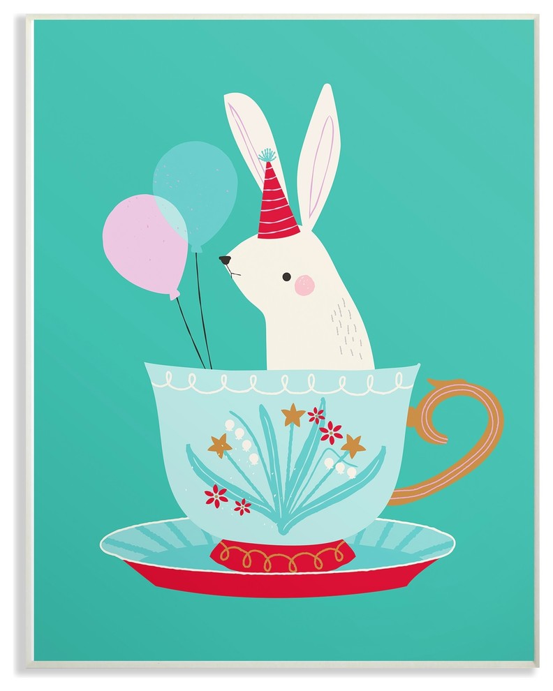 Stupell Ind. Bunny In Teacup Wall Plaque, 13"x19"
