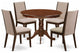 5Pc Dining Set 4 Chairs, Table Hardwood Structure -High Back and Mahogany Finish