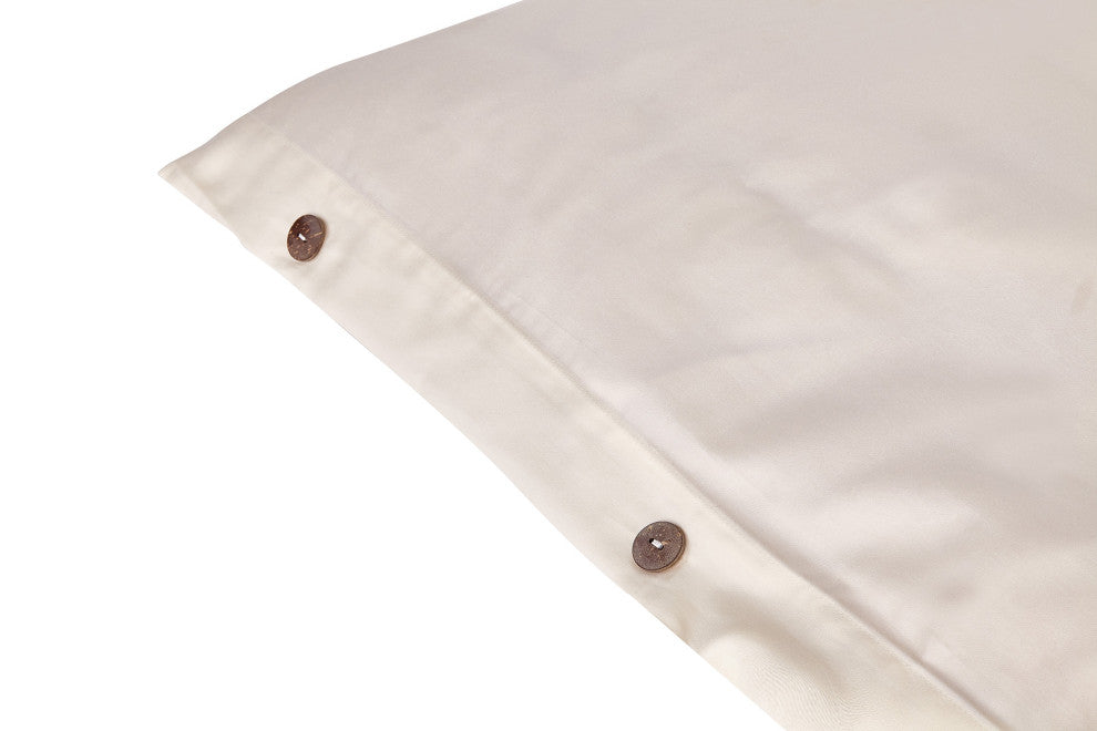Sleep and Beyond 100% Organic Cotton Duvet Cover, Super King 112x100", Ivory