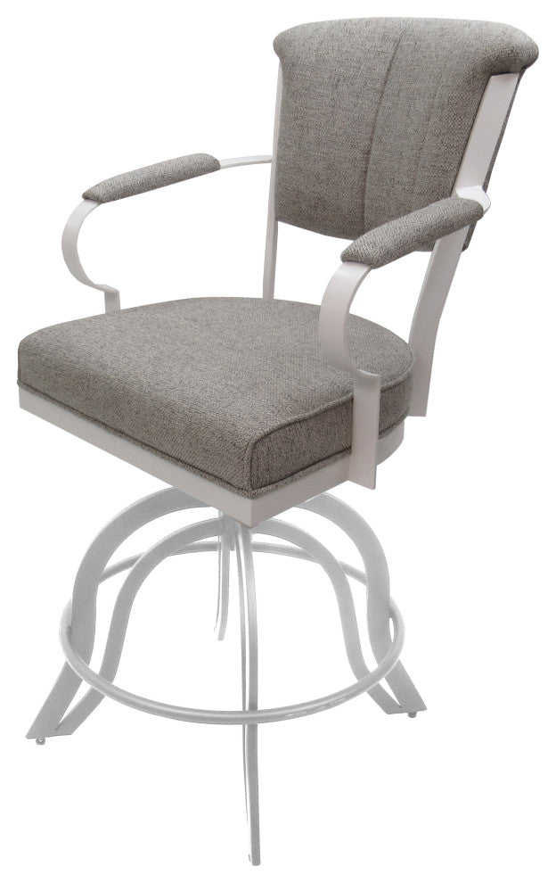 Miami Counter 26" or 30" Metal Bar Stool - A Base, Portwood Ash - White, 26"
