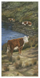 "Cattle by the River" Digital Paper Print by Jacquie Vaux, 26"x50"