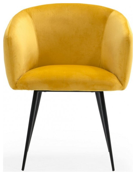 Yellow Velvet Modern Dining Chair
