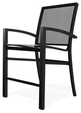 Kendall Sling Balcony Height Stackable Outdoor Stool, Alloy/Black