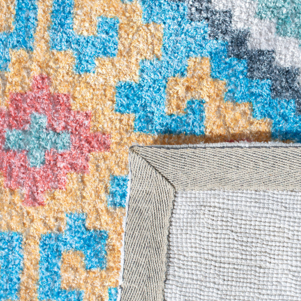 Safavieh Saffron Sfn560M Southwestern Rug, Blue and Aqua, 5'0"x8'0"