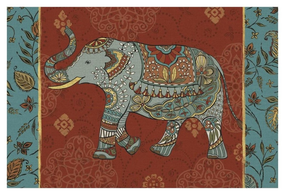 "Elephant Caravan IIM" Digital Paper Print by Daphne Brissonnet, 26"x18"