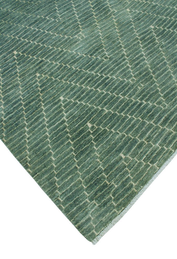 Fine Chobi Birsen Grey-Green/Ivory Rug, 9'11 x 13'3