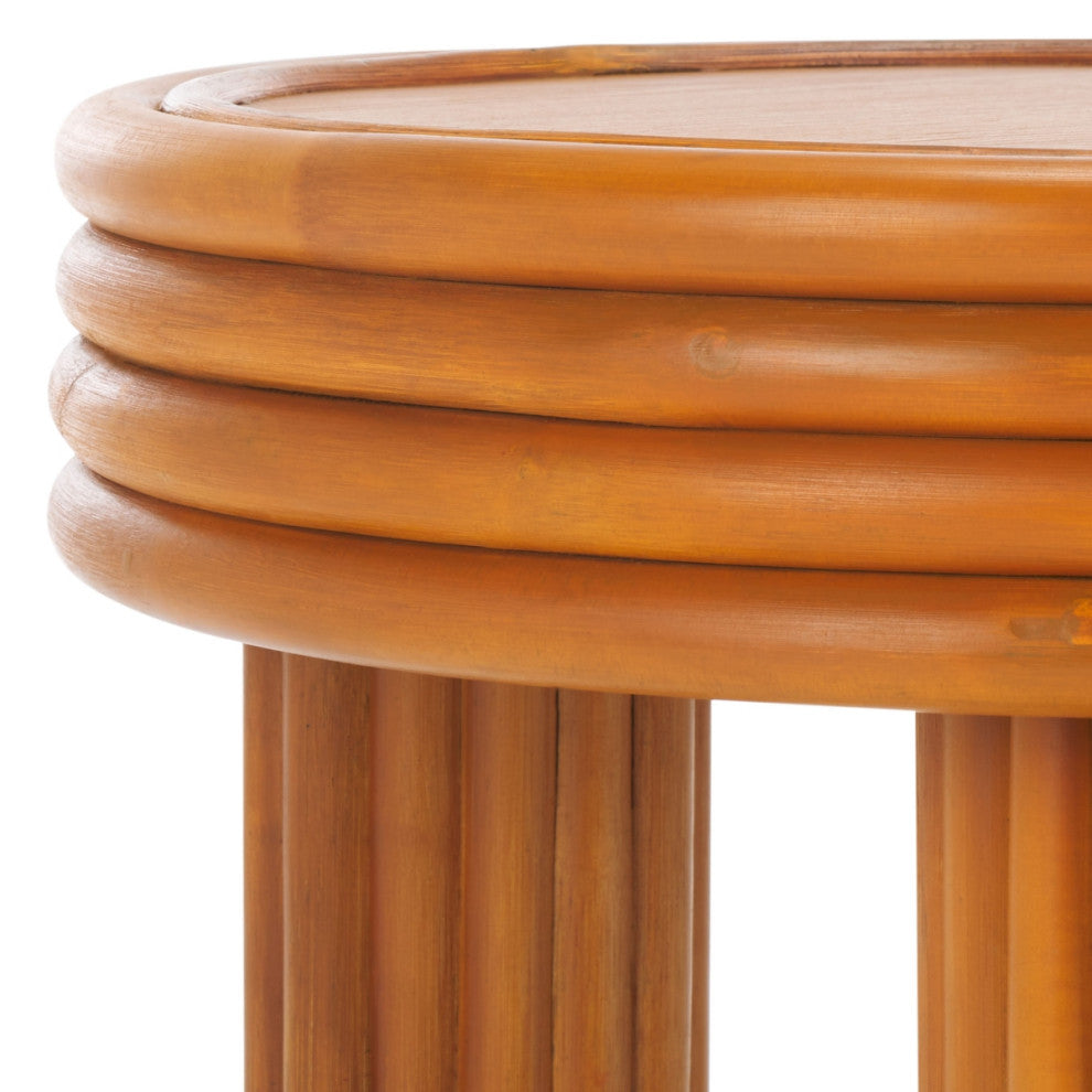Safavieh Couture Bayaround Rattan Round Accent Table, Natural