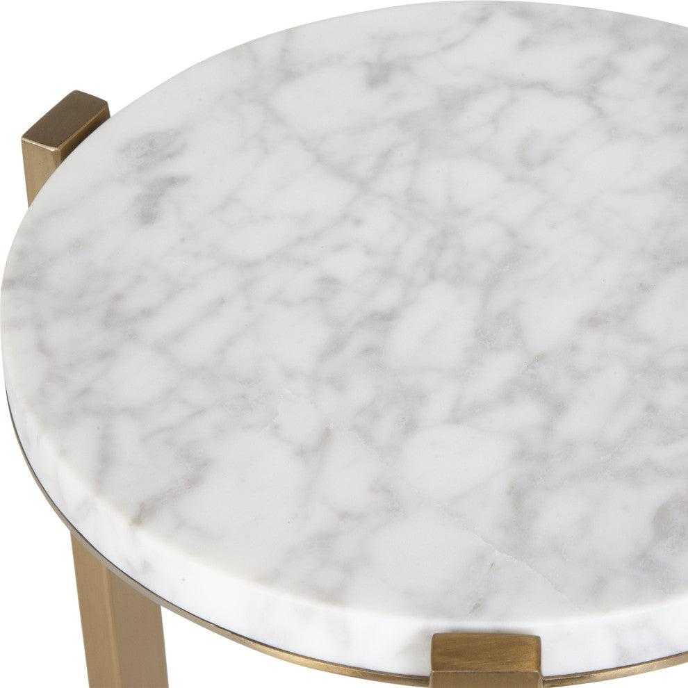 Uttermost Pietra Carrara Marble Drink Table