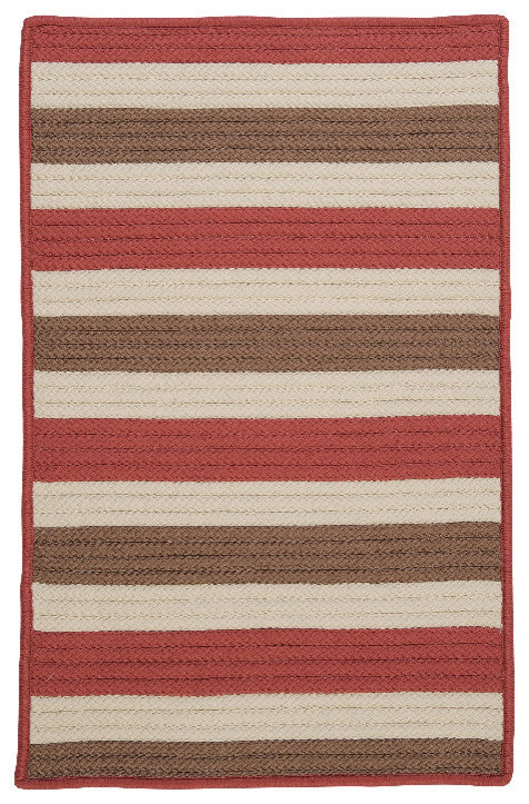 Stripe It TR99 Terracotta Indoor/Outdoor Area Rug, Rectangular 2'x10'