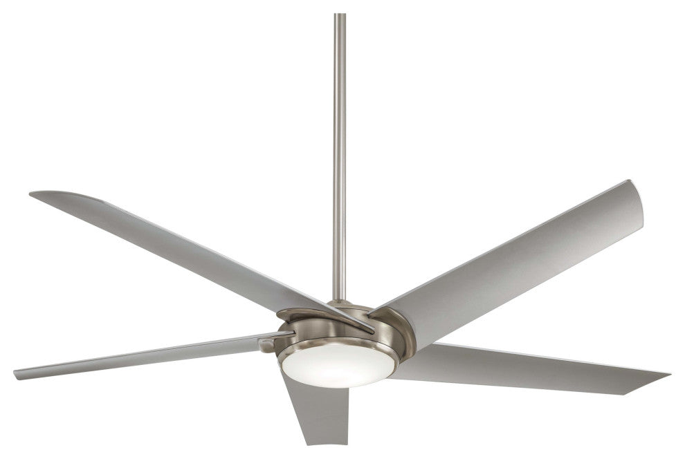 MinkaAire Nickel Raptor 60" 5-Blade LED Indoor Ceiling Fan w/ Remote