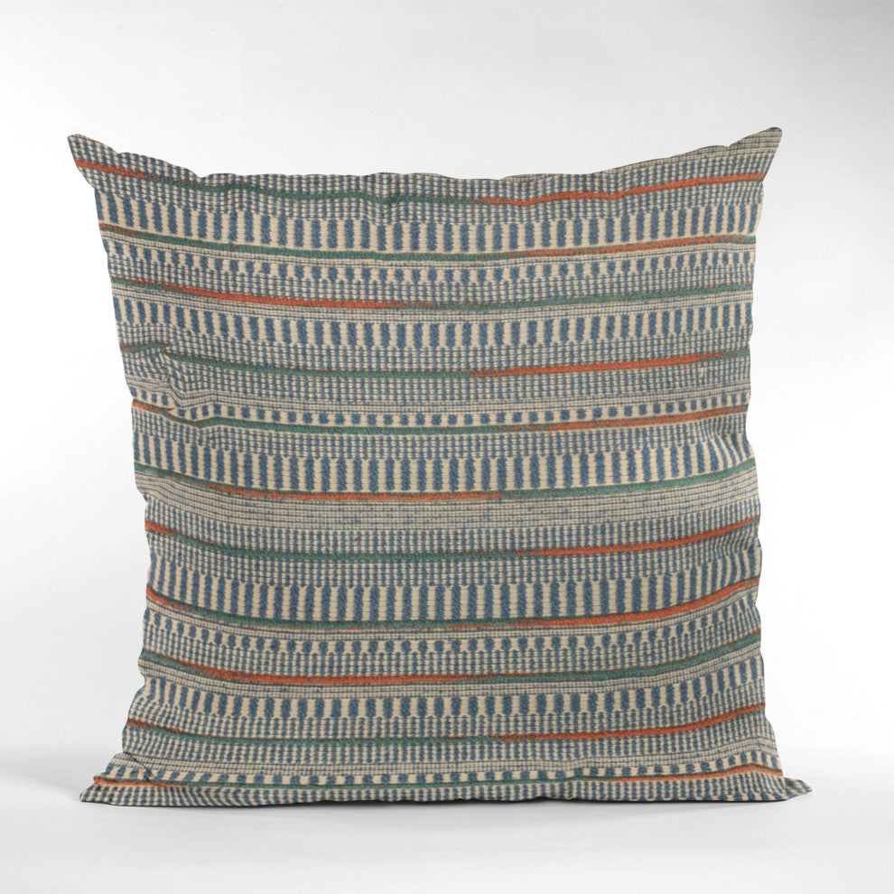 Plutus Blue Lane Stripe Luxury Throw Pillow, 18"x18"