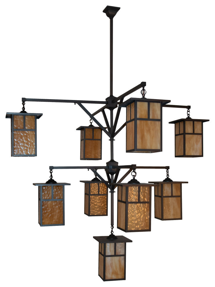 64" Wide Hyde Park "T" Mission 9 Light Chandelier
