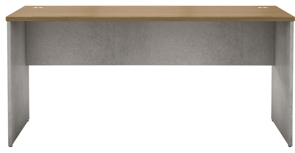Broome Desk, Weathered Concrete on Latte Walnut