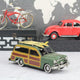 Mini Woody Car With Surfboard Circa 1949, Green