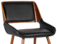 Carmela Dining Chair, Walnut Finish and Black Faux Leather