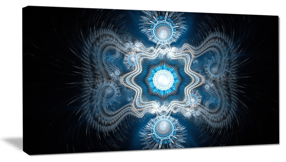 Cabalistic Clear Blue Texture, Abstract Canvas Art Print, 32x16